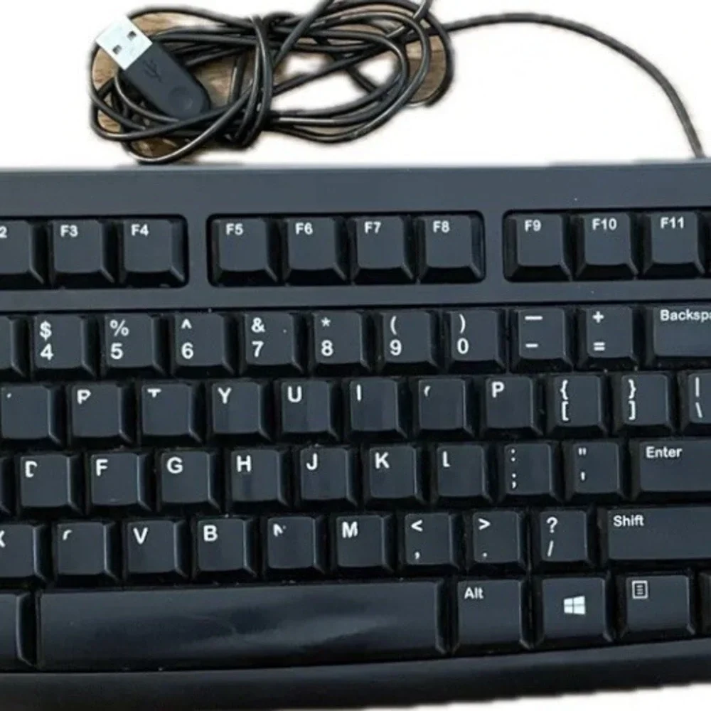 Logitech‎ K120 920-002851 Wired Keyboard Black Tested Working*